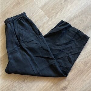 Flax by Jeanne Engelhart 100% Linen Pants Black Size Large